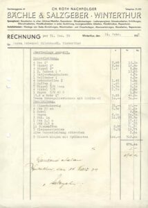 Original Rechnung aus 1938